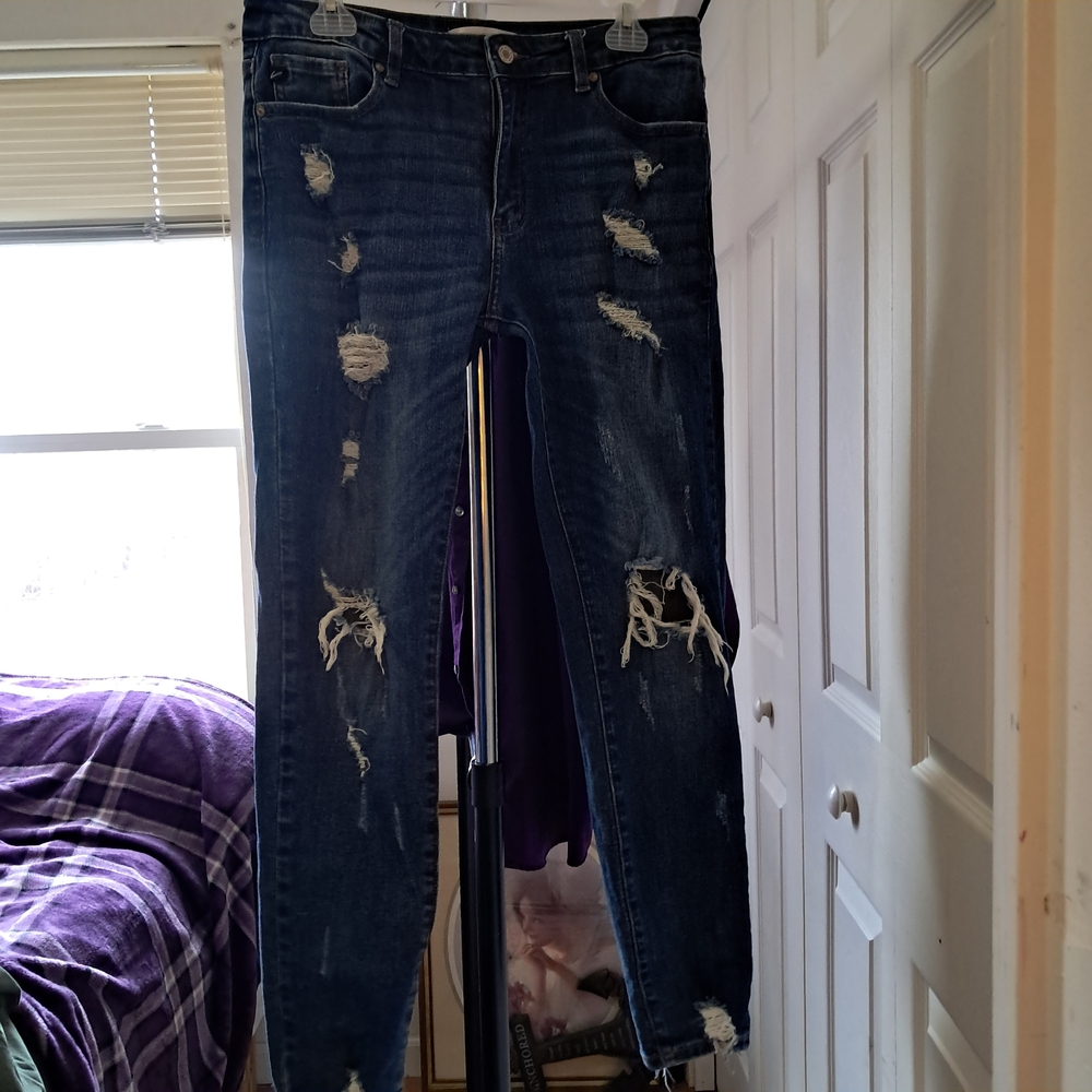 KanCan Dark Blue Distressed Skinny Jeans